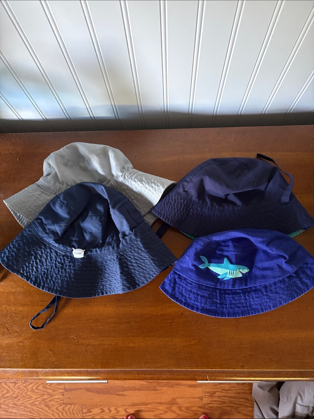 Kids Navy and Light Gray Bucket Hats